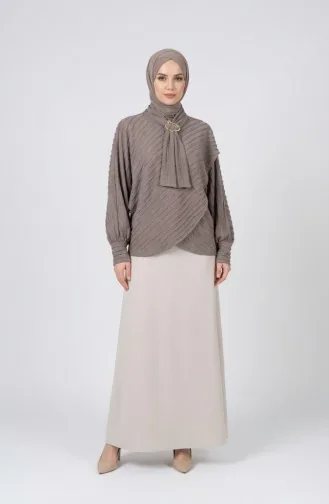 Bluse Mit Bindekragen 71370-02 Nerz 71370-02