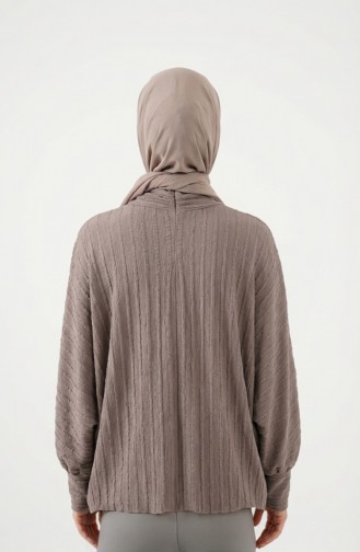 بلوزة بياقة برباط 71370-02 لون المنك 71370-02