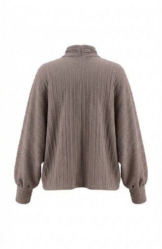 بلوزة بياقة برباط 71370-02 لون المنك 71370-02