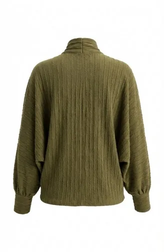 Tie Collar Blouse 71370-03 Olive Green 71370-03