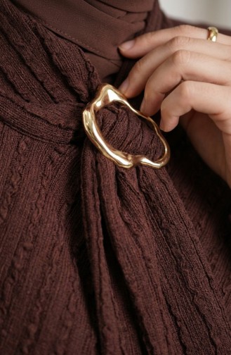 بلوزة برباط عند الرقبة 71370-04 بني 71370-04