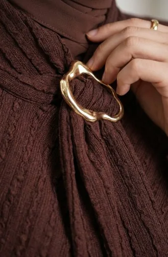 Chemisier à Col Cravate 71370-04 Marron 71370-04