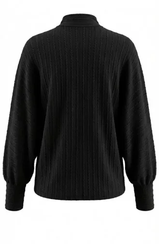 Bluse Mit Bindekragen 71370-05 Schwarz 71370-05