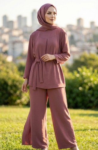 Tweedelige Set Van Tuniek En Broek Van Aerobin-stof 4141-01 Roze 4141-01