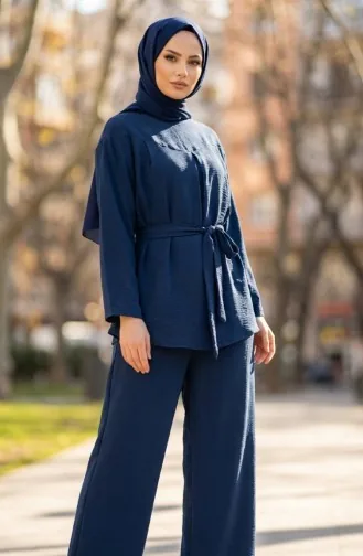 Tweedelige Set Van Tuniek En Broek Van Aerobin-stof 4141-03 Indigo 4141-03