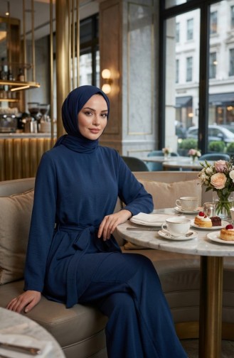 Tweedelige Set Van Tuniek En Broek Van Aerobin-stof 4141-03 Indigo 4141-03