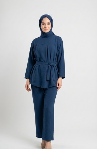 Tweedelige Set Van Tuniek En Broek Van Aerobin-stof 4141-03 Indigo 4141-03