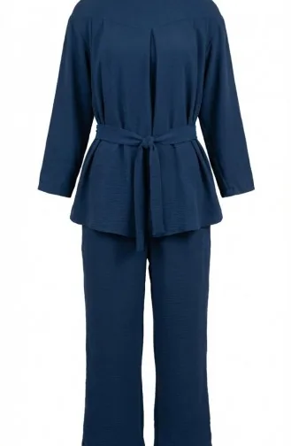 Tweedelige Set Van Tuniek En Broek Van Aerobin-stof 4141-03 Indigo 4141-03