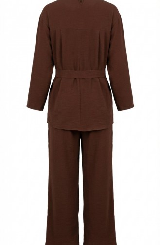 Tweedelige Set Van Tuniek En Broek Van Aerobin-stof 4141-04 Bruin 4141-04