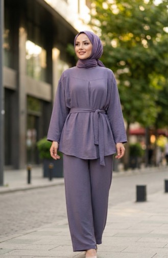 Tweedelige Set Van Tuniek En Broek Van Aerobin-stof 4141-05 Grijs 4141-05