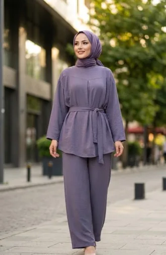 Tweedelige Set Van Tuniek En Broek Van Aerobin-stof 4141-05 Grijs 4141-05