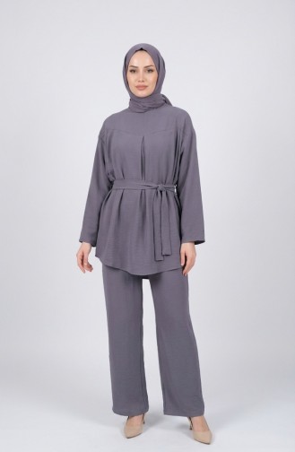 Tweedelige Set Van Tuniek En Broek Van Aerobin-stof 4141-05 Grijs 4141-05
