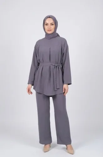 Tweedelige Set Van Tuniek En Broek Van Aerobin-stof 4141-05 Grijs 4141-05