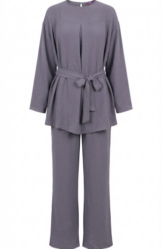 Tweedelige Set Van Tuniek En Broek Van Aerobin-stof 4141-05 Grijs 4141-05