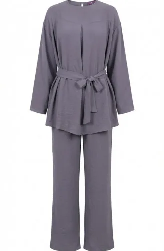 Tweedelige Set Van Tuniek En Broek Van Aerobin-stof 4141-05 Grijs 4141-05