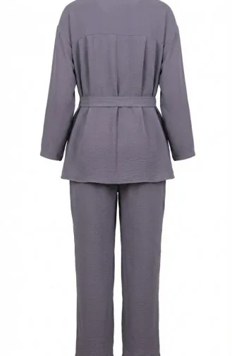 Tweedelige Set Van Tuniek En Broek Van Aerobin-stof 4141-05 Grijs 4141-05