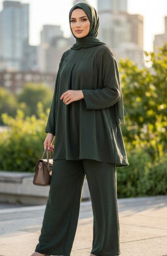 Tweedelige Set Van Tuniek En Broek Van Aerobin-stof 4141-06 Khaki 4141-06