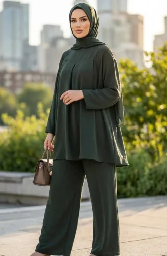 Tweedelige Set Van Tuniek En Broek Van Aerobin-stof 4141-06 Khaki 4141-06