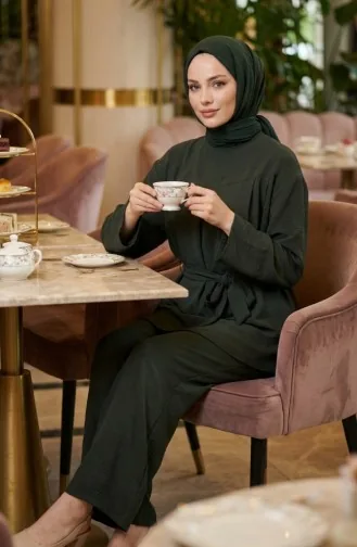 Tweedelige Set Van Tuniek En Broek Van Aerobin-stof 4141-06 Khaki 4141-06