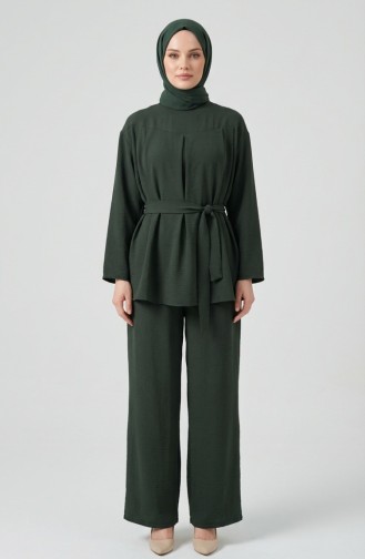 Tweedelige Set Van Tuniek En Broek Van Aerobin-stof 4141-06 Khaki 4141-06