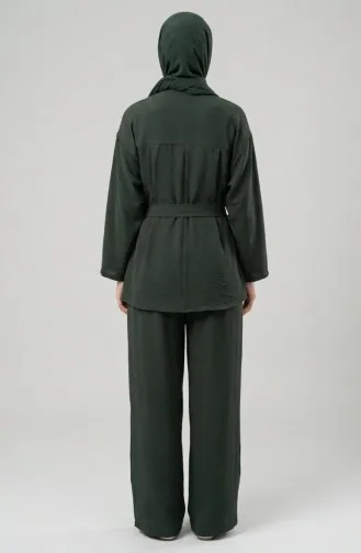 Tweedelige Set Van Tuniek En Broek Van Aerobin-stof 4141-06 Khaki 4141-06