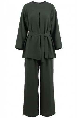 Tweedelige Set Van Tuniek En Broek Van Aerobin-stof 4141-06 Khaki 4141-06