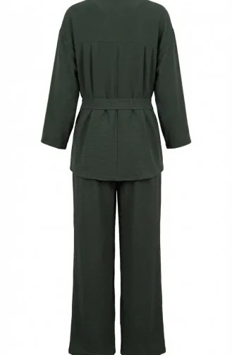 Tweedelige Set Van Tuniek En Broek Van Aerobin-stof 4141-06 Khaki 4141-06