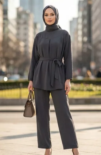 Tweedelige Set Van Tuniek En Broek Van Aerobin-stof 4141-07 Antraciet 4141-07