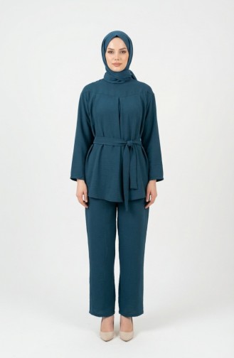 Tweedelige Set Van Tuniek En Broek Van Aerobin-stof 4141-10 Petrol 4141-10