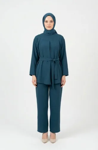 Tweedelige Set Van Tuniek En Broek Van Aerobin-stof 4141-10 Petrol 4141-10