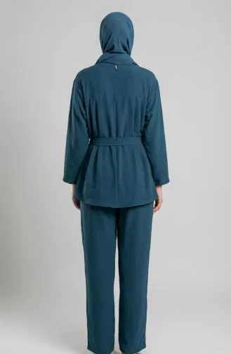 Tweedelige Set Van Tuniek En Broek Van Aerobin-stof 4141-10 Petrol 4141-10