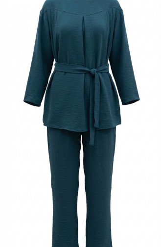 Tweedelige Set Van Tuniek En Broek Van Aerobin-stof 4141-10 Petrol 4141-10