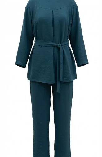 Tweedelige Set Van Tuniek En Broek Van Aerobin-stof 4141-10 Petrol 4141-10