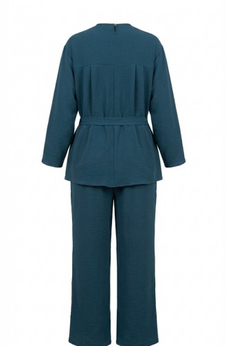 Tweedelige Set Van Tuniek En Broek Van Aerobin-stof 4141-10 Petrol 4141-10