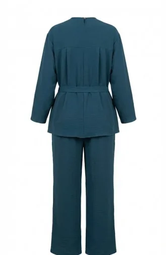 Tweedelige Set Van Tuniek En Broek Van Aerobin-stof 4141-10 Petrol 4141-10