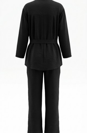 Tweedelige Set Van Tuniek En Broek Van Aerobin-stof 4141-11 Zwart 4141-11