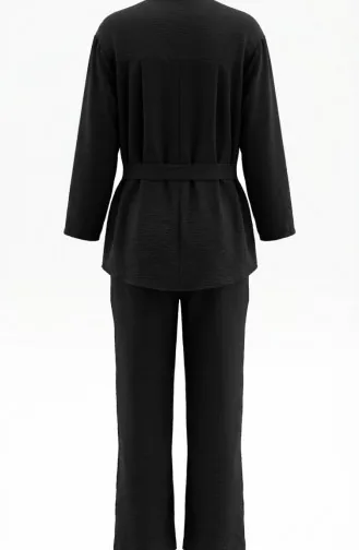 Tweedelige Set Van Tuniek En Broek Van Aerobin-stof 4141-11 Zwart 4141-11