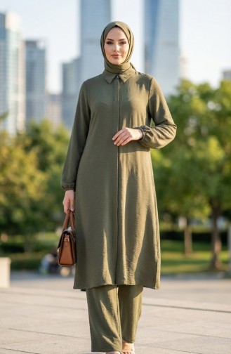 Aerobin Stoff-Tunika Und Hose Zweiteiliges Set 4142-03 Khaki 4142-03