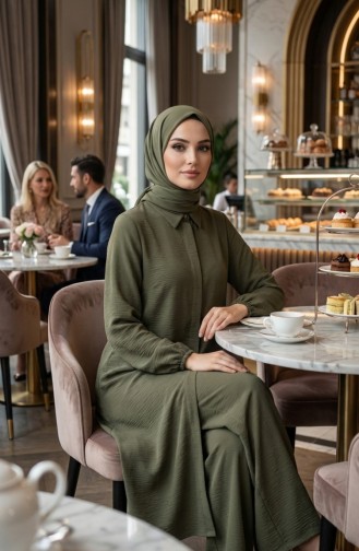 Aerobin Stoff-Tunika Und Hose Zweiteiliges Set 4142-03 Khaki 4142-03