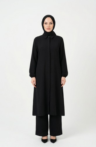 Ensemble Deux Pièces Tunique Et Pantalon En Tissu Aerobin 4142-04 Noir 4142-04