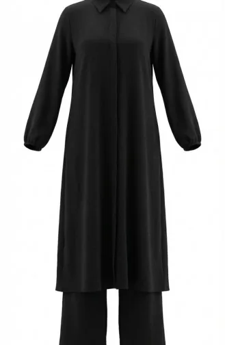 Aerobin Stoff-Tunika Und Hose Zweiteiliges Set 4142-04 Schwarz 4142-04