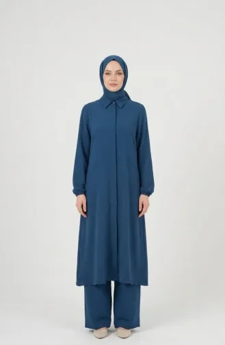 Aerobin Kumaş Tunik Pantolon İkili Takım 4142-07 İndigo