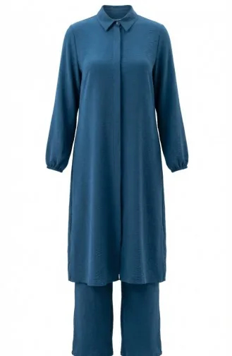 Aerobin Kumaş Tunik Pantolon İkili Takım 4142-07 İndigo