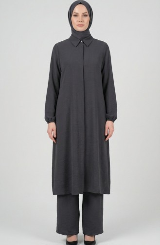 Ensemble Deux Pièces Tunique Et Pantalon En Tissu Aerobin 4142-08 Anthracite 4142-08