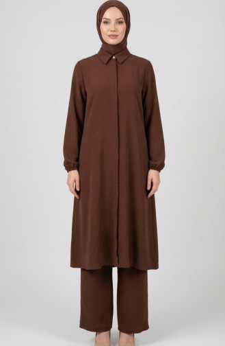 Aerobin Stoff-Tunika Und Hose Zweiteiliges Set 4142-10 Braun 4142-10