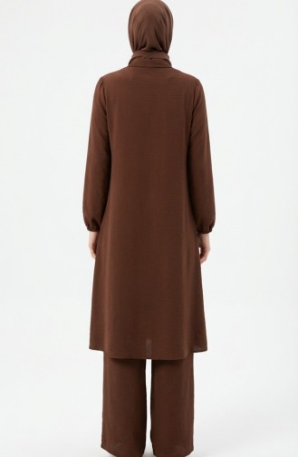Aerobin Stoff-Tunika Und Hose Zweiteiliges Set 4142-10 Braun 4142-10