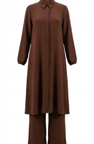 Aerobin Stoff-Tunika Und Hose Zweiteiliges Set 4142-10 Braun 4142-10