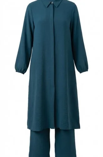 Tweedelige Set Bestaande Uit Een Tuniek En Een Broek Van Aerobin-stof Model 4142-11 Petrol. 4142-11