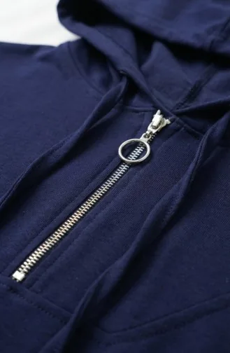 Oysho Kumaş Kapüşonlu Tunik Pantolon İkili Takım 0236-02 Lacivert