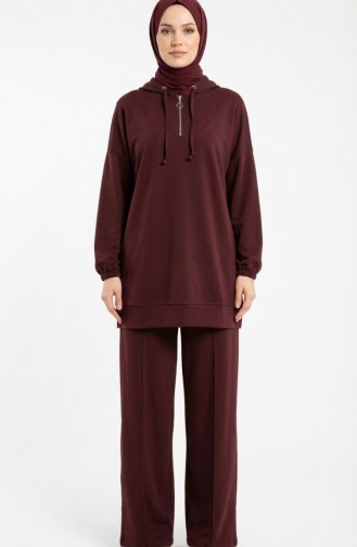 Oysho Stoffen Tweedelige Set Bestaande Uit Een Tuniek Met Capuchon En Een Broek (model 0236-04 Bruin). 0236-04